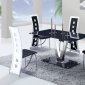 D551DT Dining Set 5Pc w/803DC Black & White Chairs by Global