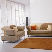 Multi-Tone w/Tan Microfiber Modern Living Room 3PC Set