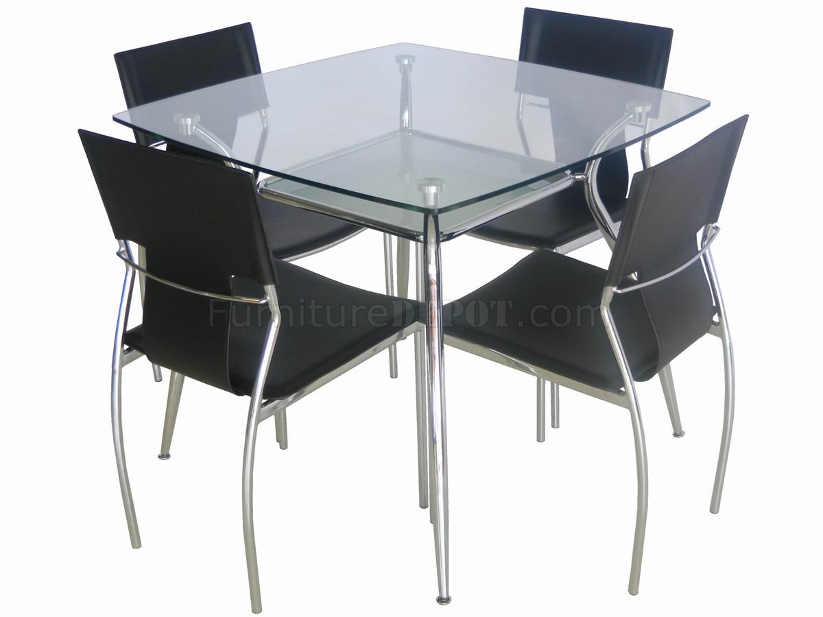 Square Glass Top Dining Table