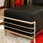 Le Corbusier Style Ottoman in Black Leather