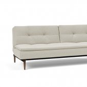 Dublexo Sofa Bed in Natural by Innovation w/Dark Wood Legs