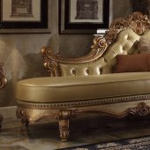 96485 Vendome Chaise in Gold Patina by Acme