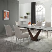 9188 Dining Table by ESF w/Optional 1218 Gray Taupe Chairs