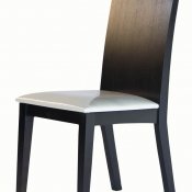 Wenge Finish Set of 4 Modern Dining Chairs w/White Cushion