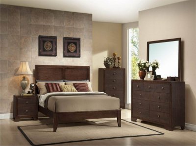 Queen Size  Furniture on Finish Modern 6pc Bedroom Set W Queen Size Bed At Furniture Depot