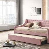 Lianna Daybed 39380 in Pink Velvet by Acme w/Trundle