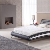 Kiro Bed Black & White Leatherette by American Eagle