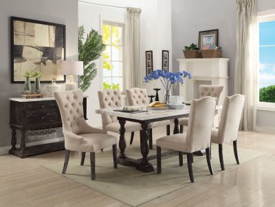 Gerardo Marble Top Dining Table 60820 in Weathered Espresso