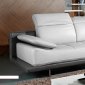 White & Grey Top Grain Full Leather Modern Sectional Sofa