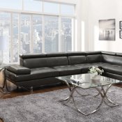 Piper Sectional Sofa 503029 in Charcoal Leather Match by Coaster