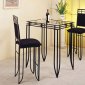 Black Metal Base Glass Top Counter Height Dinette Table