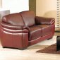 Burgundy Full Leather Modern Sofa w/Optional Loveseat & Chair