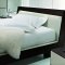 Tobacco Oak Wood Finish Bedroom w/Silk-Grey Eco Leather Accents