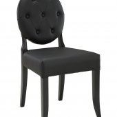 Button Dining Chair Set of 4 Black or White Vinyl by Modway