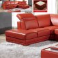 Orange Full Top Grain Italian Leather Modern Sectional Sofa