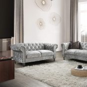 U9550 Sofa & Loveseat Set in Gray Velvet by Global w/Options