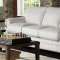 White & Blue Striped Fabric Cottage Style Sofa & Loveseat Set