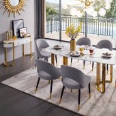 131 Dining Table by ESF w/Marble Top and Optional Chairs