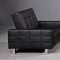 Black Tufted Leatherette Modern Living Room w/Sleeper Sofa