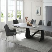 9087 Dining Table Dark Gray by ESF w/Optional 1218 Chairs