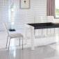 White & Black Finish Modern Extendable Dining Table w/Options