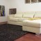 Cream Fabric Modern Sleeper Sectional Sofa w/Storage Chaise