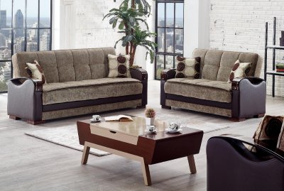 Rochester Sofa Bed in Light Brown Fabric by Empire w/Options