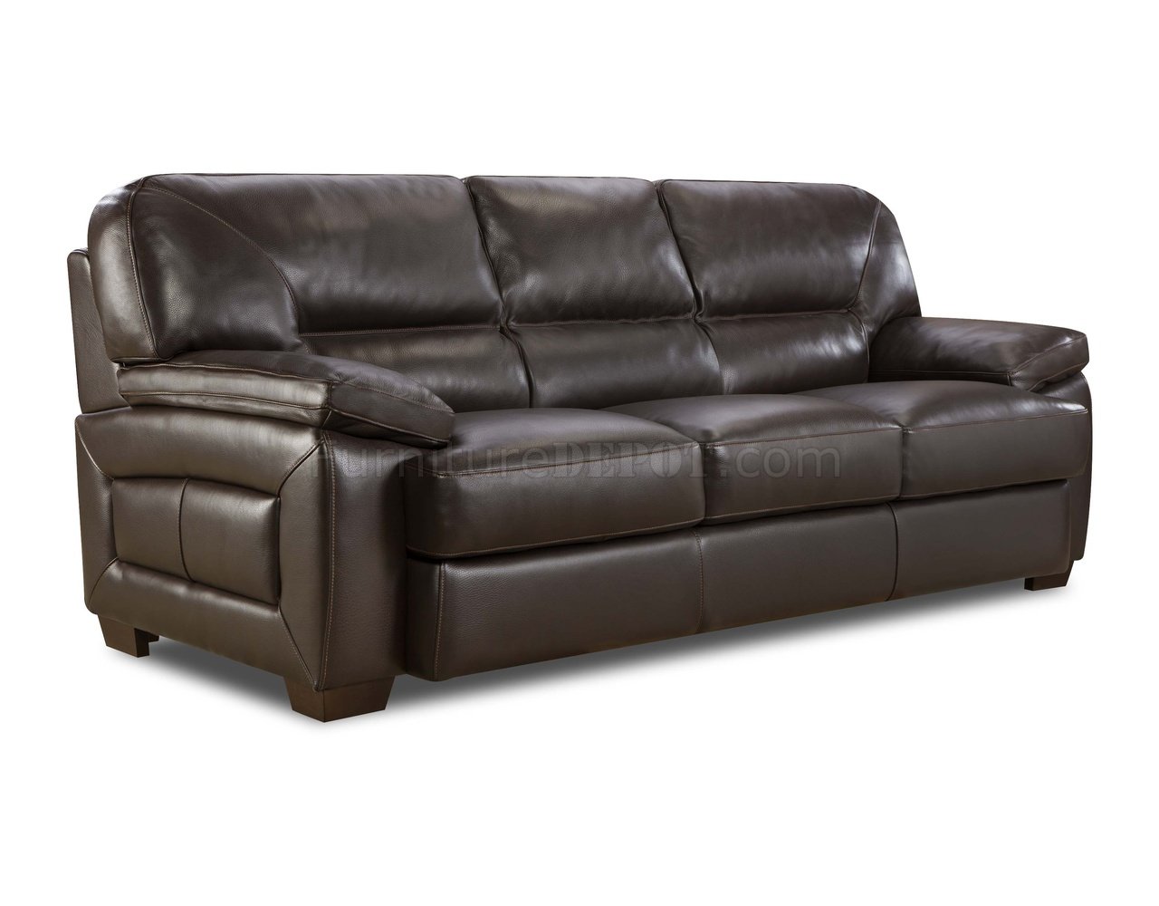 TruffleBrown Top Grain Leather Modern Sofa \u0026 Loveseat Set