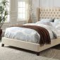 Faye 20650 Upholstered Bed in Beige Fabric by Acme