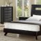 Rich Ebony Finish Modern Bedroom w/Matching Leatherette Bed
