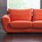 Orange Top Grain Leather Modern Sofa w/Optional Chair, Loveseat
