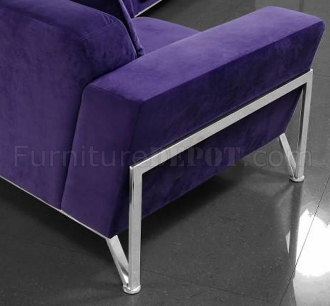 microfiber living room set on Modern Microfiber 3pc Italian Living Room Set Monin Purple