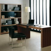 Stark Work Desk by Beverly Hills in Walnut with 2 Drawers