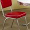 White Oval Top & Chrome Base Modern 5Pc Dining Set w/Red Chairs