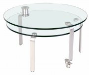 8161 Clear Glass Top Motion Cocktail Table by Chintaly