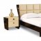 Two-Tone Wenge & Beige High Gloss Finish Stylish Bedroom Set