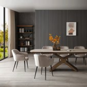 9368 Dining Table Taupe by ESF w/Optional 1117 Chairs