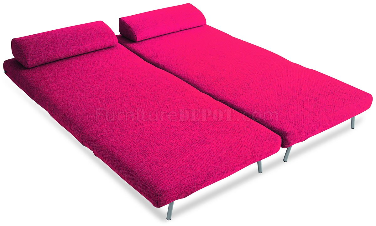 Red Fabric Modern Sofa Bed w/Metal Legs NSSB 416004