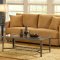 Bella Cognac Fabric Living Room Sofa & Loveseat Set
