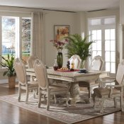 Veronica Dining Room 7Pc Set in Antique Style White w/Options