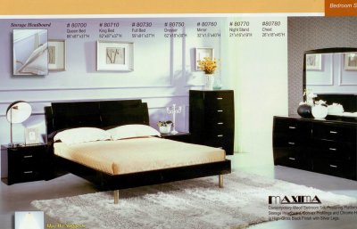 White Gloss Bedroom Furniture on Gloss Black Or White Modern Bedroom W Optional Casegoods At Furniture