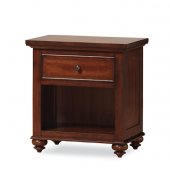 Espresso Finish Contemporary Nightstand With One Drawer