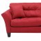 Red Tufted Fabric Modern Sofa & Loveseat Set w/Wood Legs