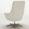 Orange, Brown or Off White Top Grain Leather Modern Swivel Chair