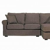 Contemporary Small Sectional Sofa in Charcoal Fabric