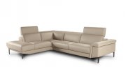 Sharon Sectional Sofa in Beige Premium Leather by J&M