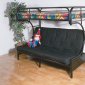 Black Finish C-Style Contemporary Twin/Futon Bunk Bed