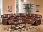 Karl Motion Sectional Sofa in Brown Padded Suede by Acme