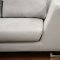 Grey Twill Fabric Modern Sectional Sofa w/Squared Chrome Legs