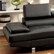 Kemina Sectional Sofa CM6833BK in Bonded Leather Match w/Options